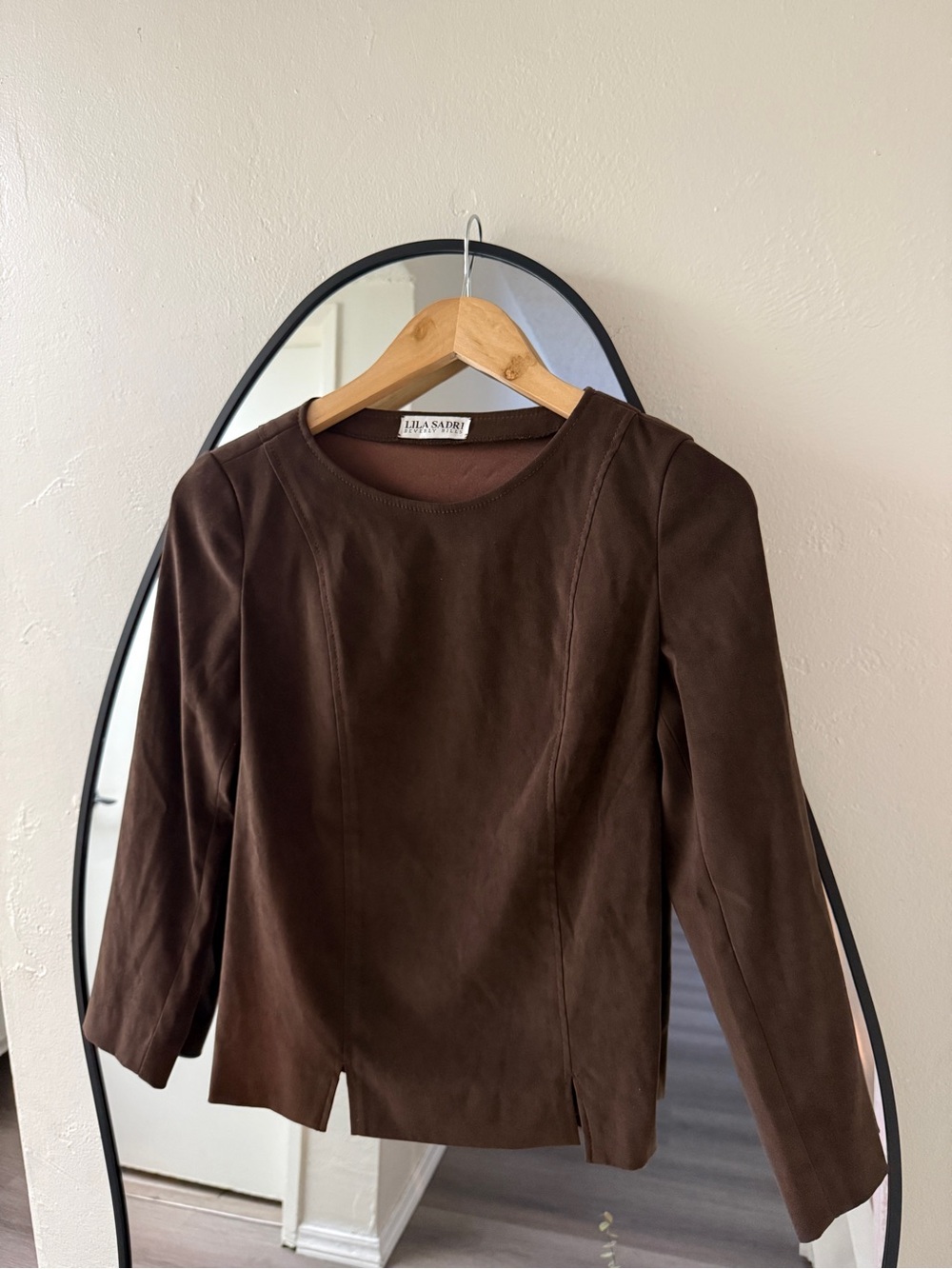 Vintage Lila Sadri Beverly Hills Chocolate Brown Suede Top